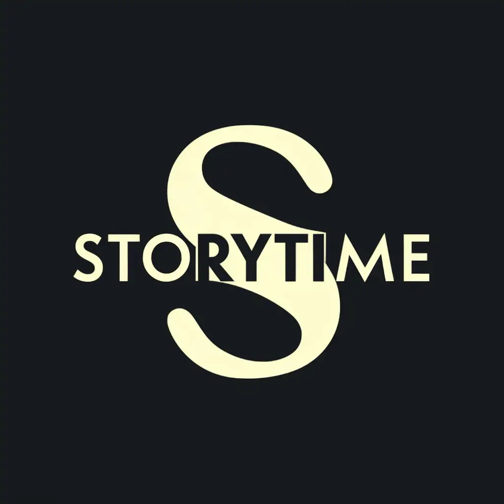 logo, S, with the text "StoryTime", typography, be used in Entertainment industry
