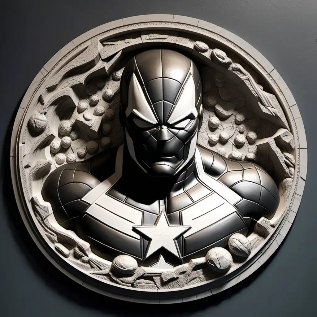Bas relief rond personnage Marvel 