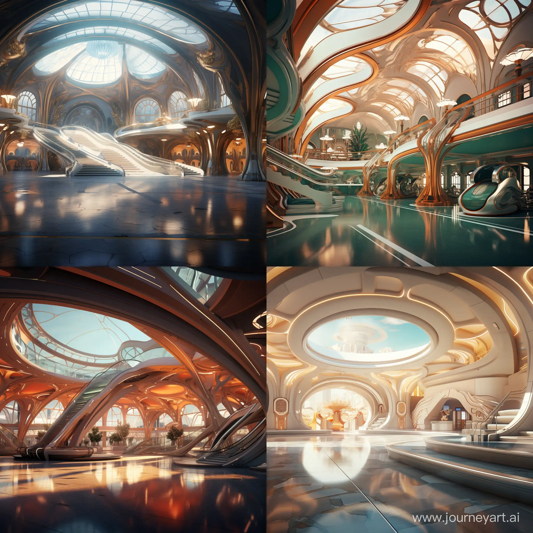 Futuristic-Art-Nouveau-Train-Station-with-Volumetric-Lighting