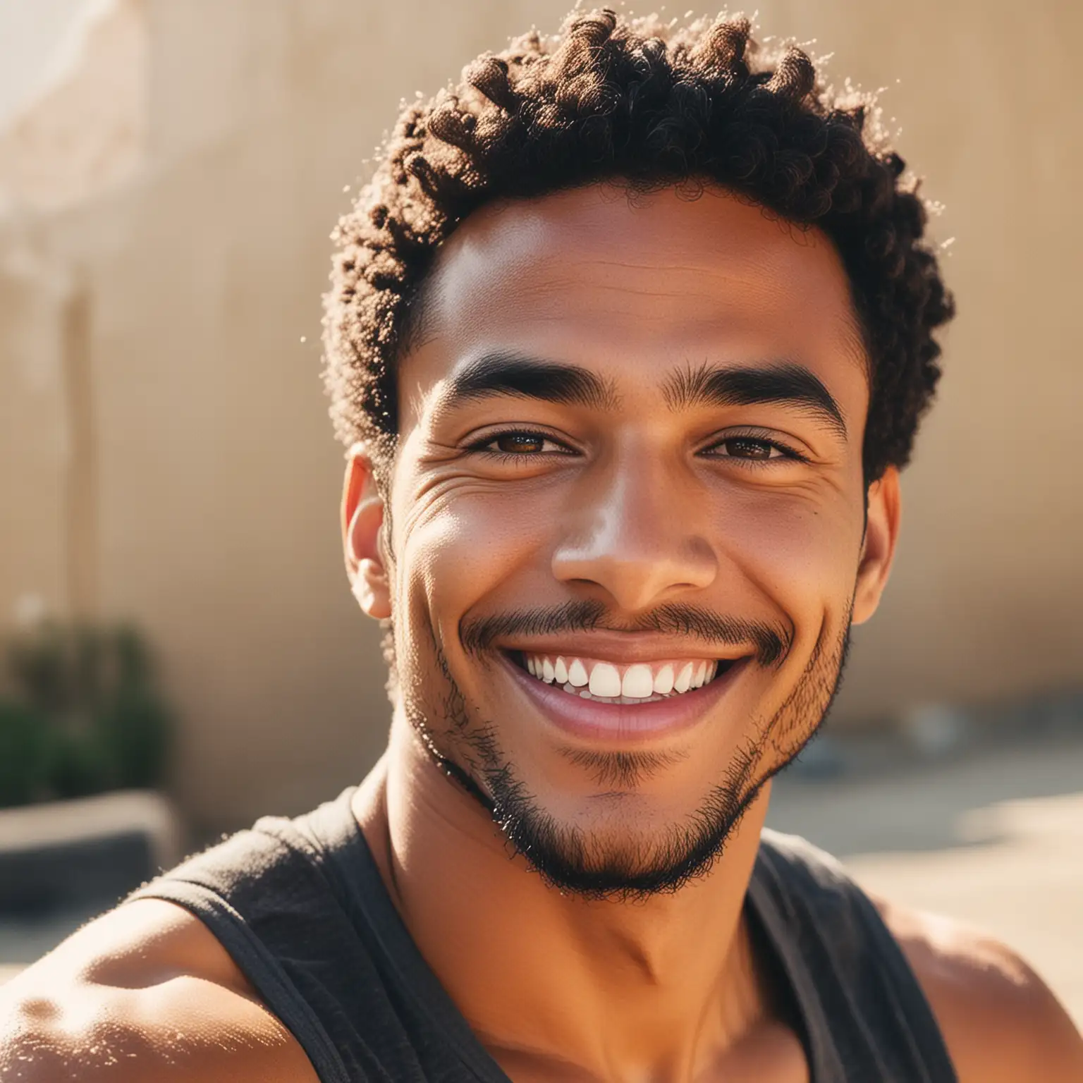 multiracial, close up instagram profile pic, male, smile, lumbarjack, view of background

