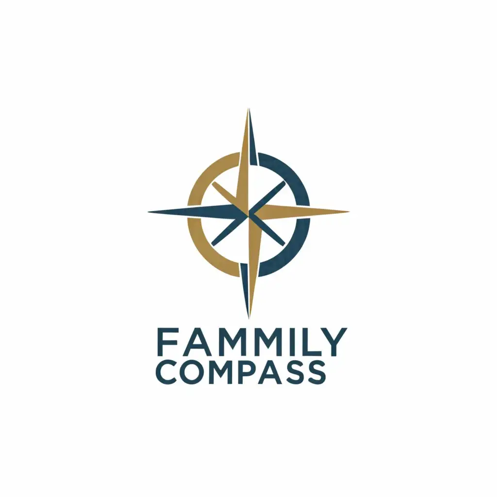 a logo design,with the text "Family compass", main symbol:Psychological compass,Moderate,clear background