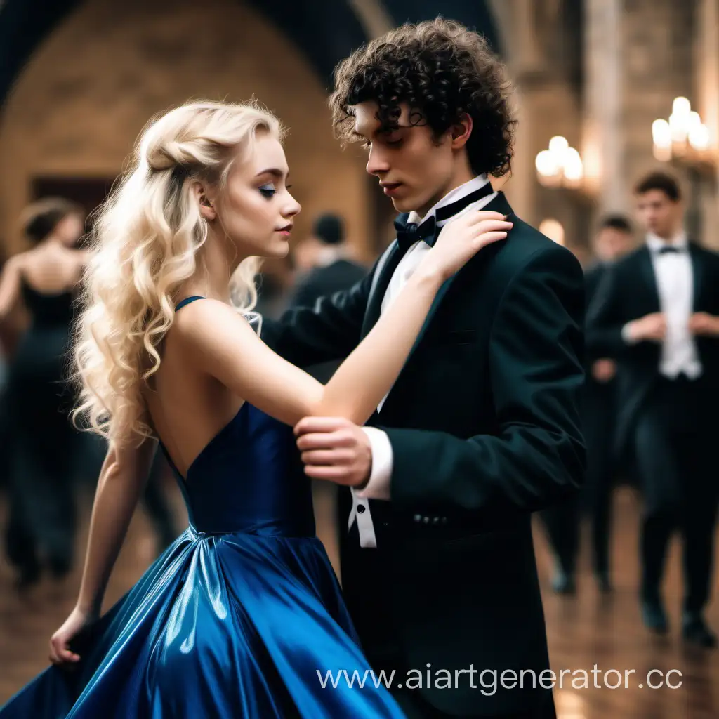 Elegant-Blonde-Girl-and-DarkHaired-Gentleman-Slow-Dancing-at-a-Magical-Ball