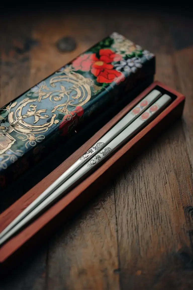 Traditional-Korean-Silver-Eating-Chopsticks-in-Elegant-Lacquered-Box