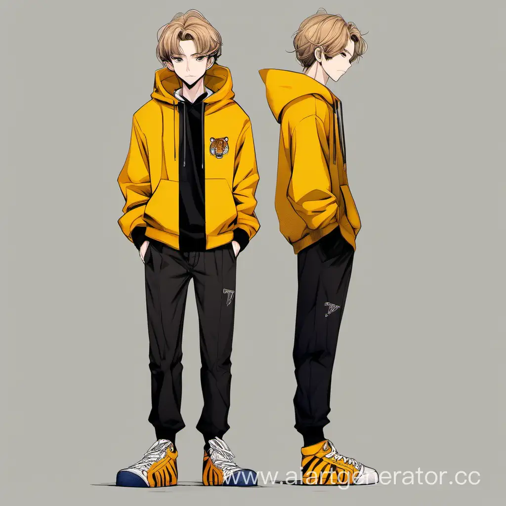 Athletic-Teenager-Igor-in-Yellow-Tiger-Hoodie-with-Shoulder-Bag