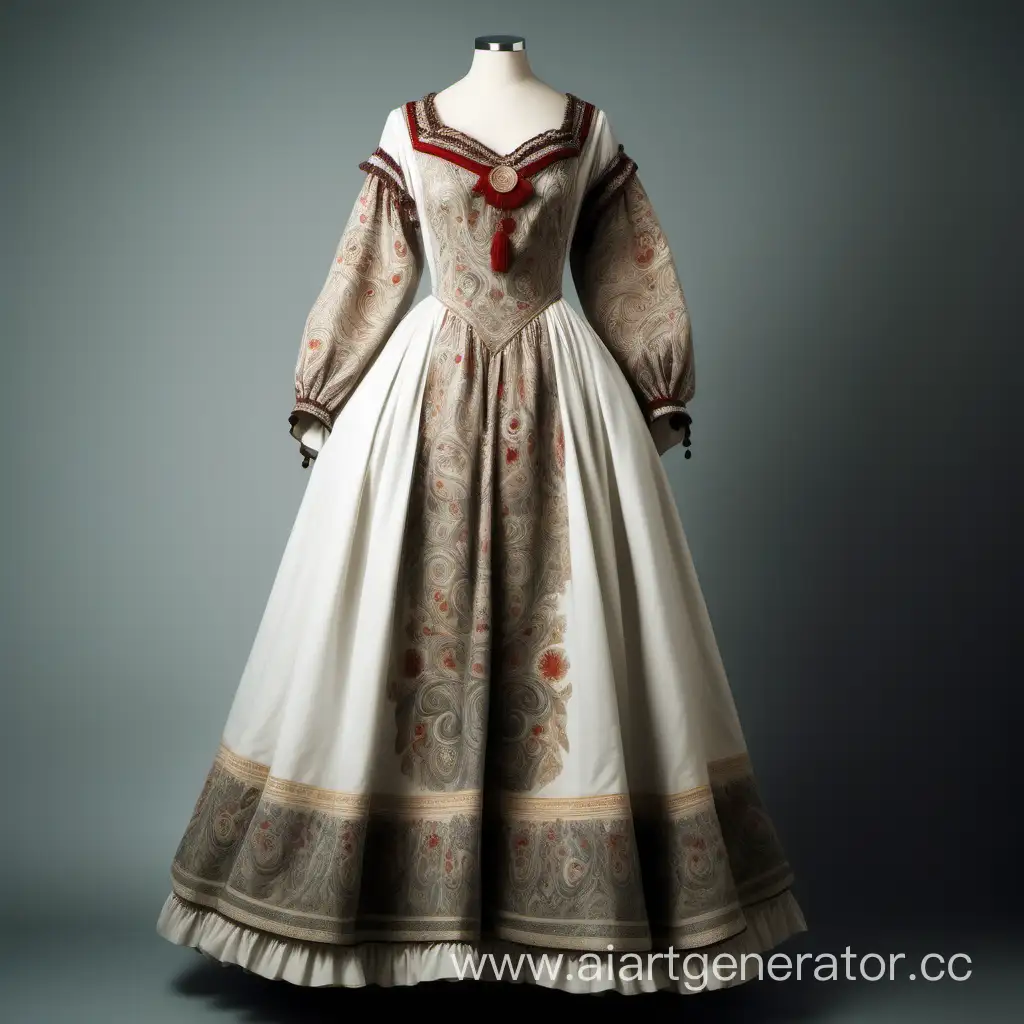 Платье в стиле романа-эпопеи Толстого «Война и мир». 