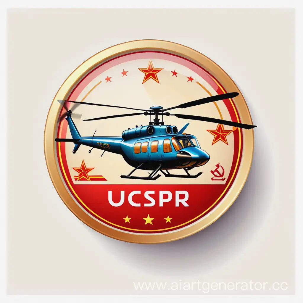 Vintage-USSR-Coupon-Icon-Featuring-Helicopter