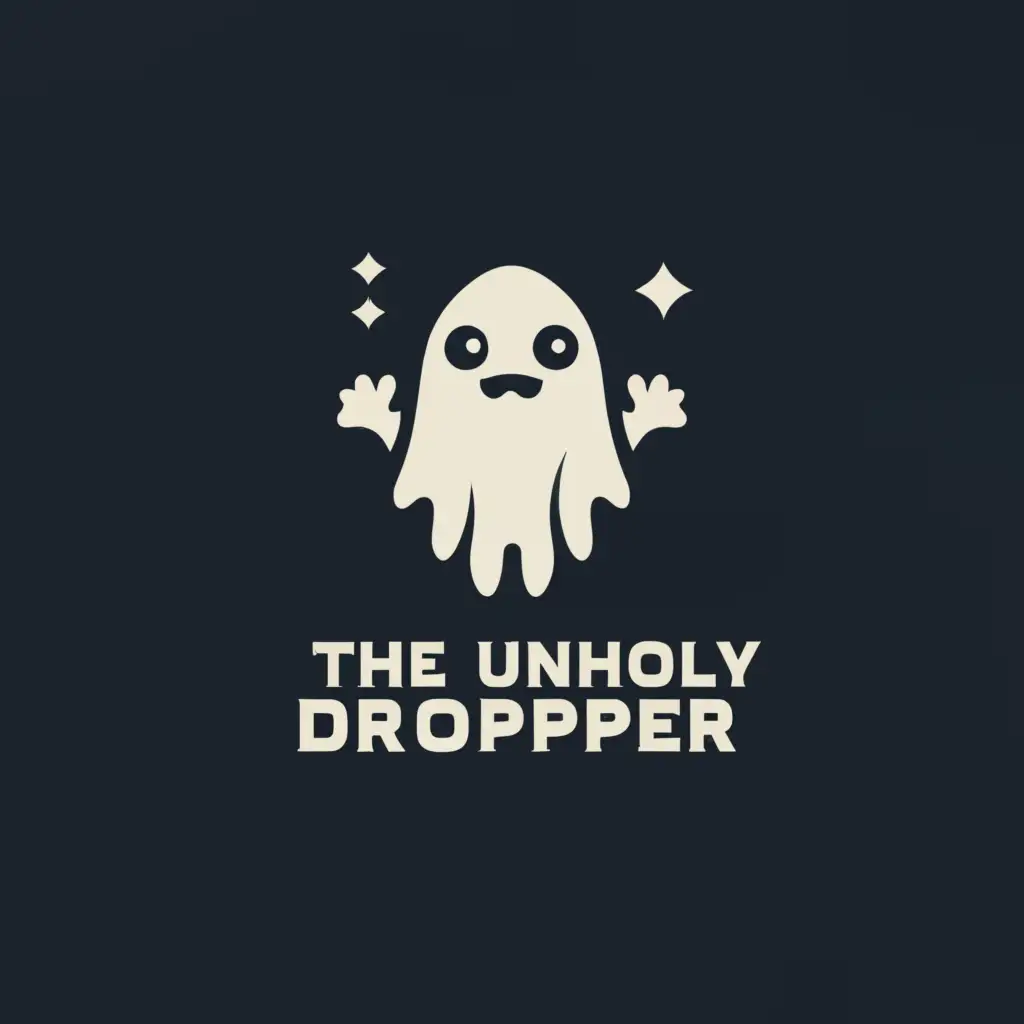 a logo design,with the text "The Unholy Dropper", main symbol:ghost,Minimalistic,be used in Entertainment industry,clear background