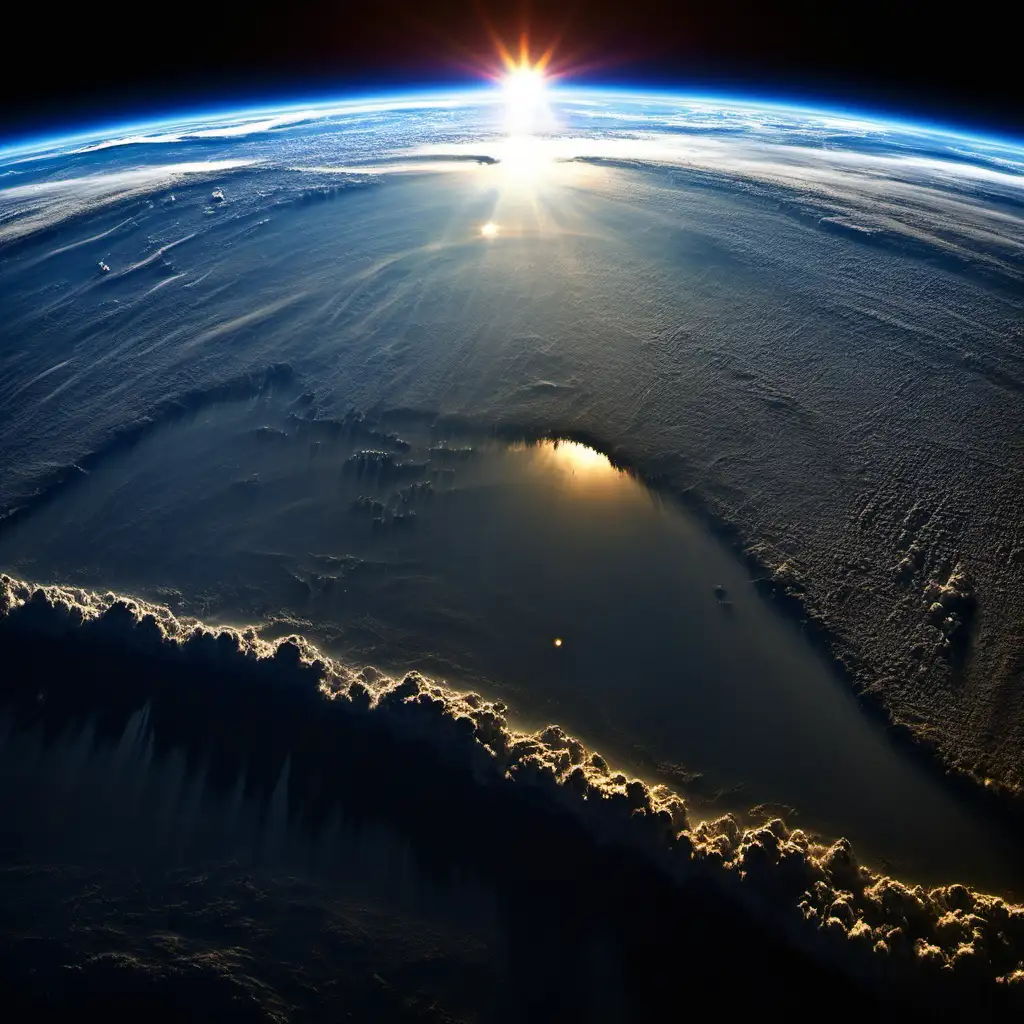 levé de soleil sur la terre depuis l'espace

