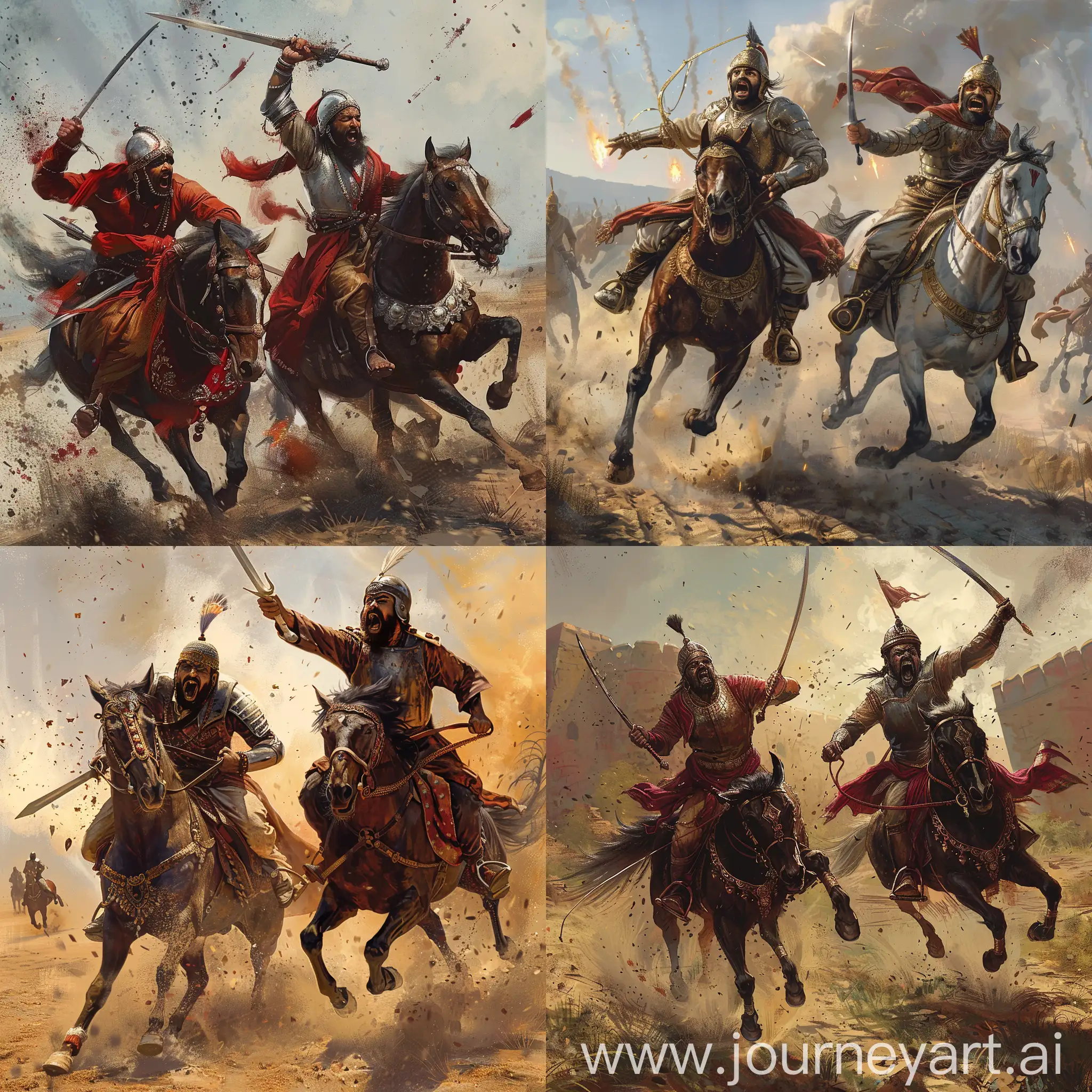 Fierce-Rajput-Horsemen-Charging-with-Swords-Drawn
