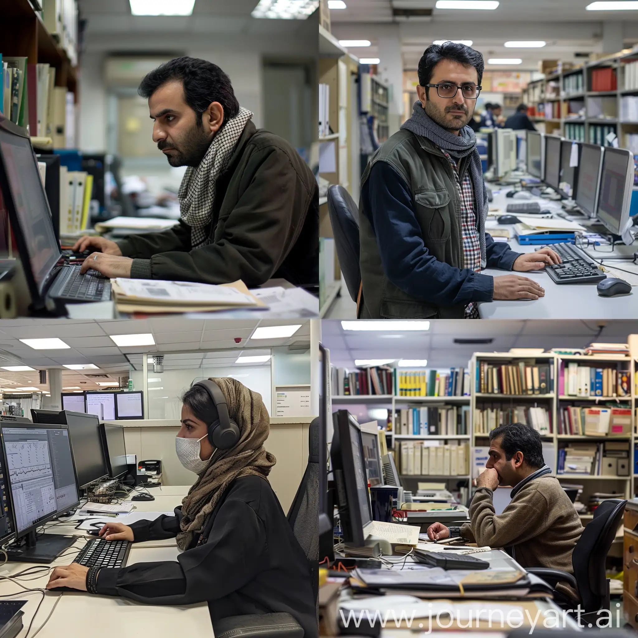 Iranian reporter in the editorial office