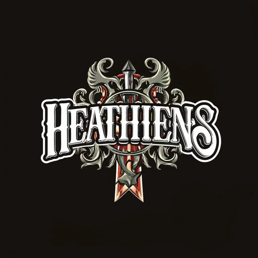 a logo design,with the text "Heathens", main symbol:Gang,complex,clear background