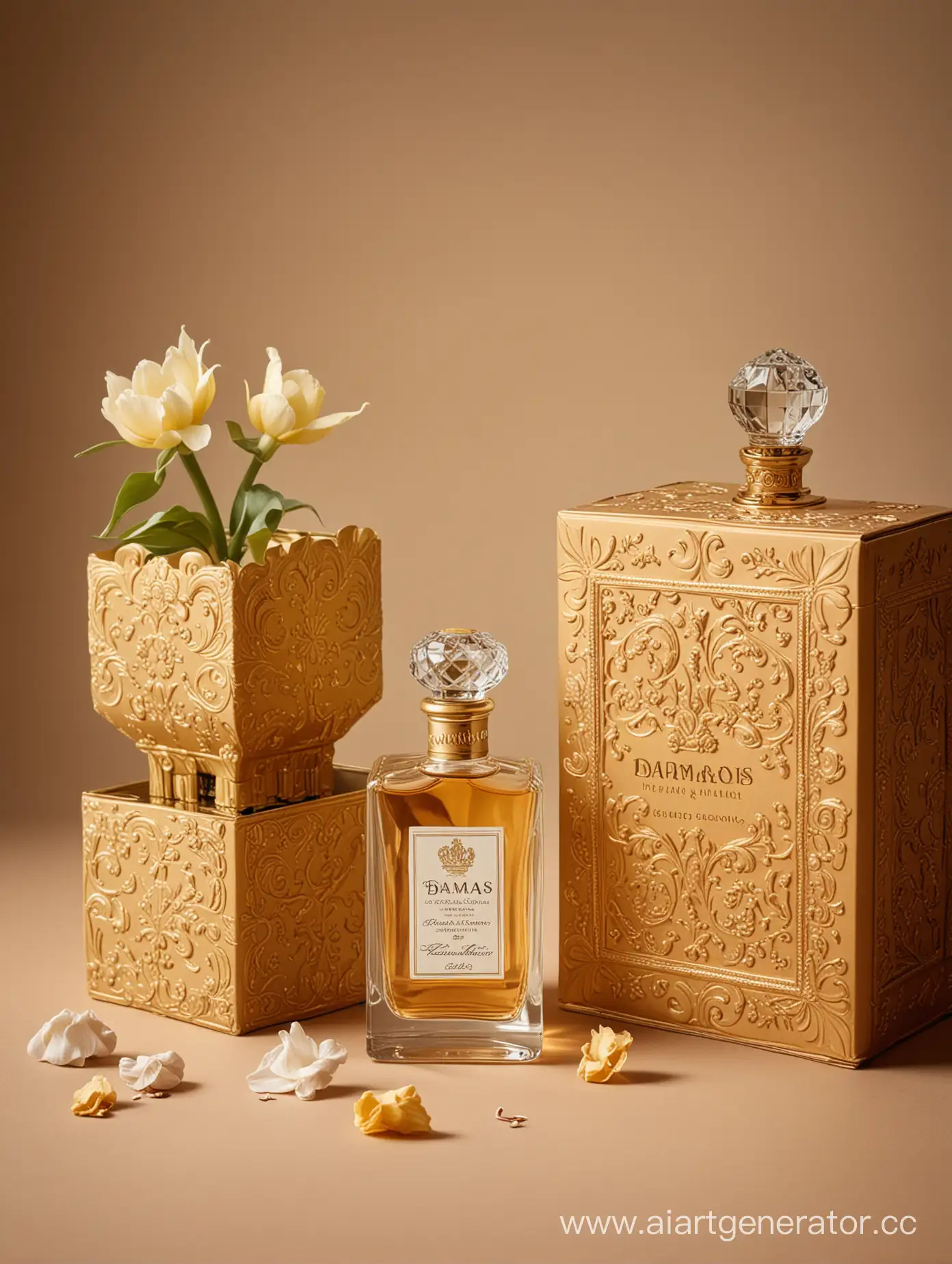 Flemish-Baroque-Still-Life-Damas-Cologne-and-Box-on-Golden-Background