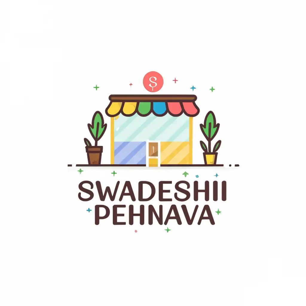 a logo design,with the text "swadeshi pehnava", main symbol:colth shop,Minimalistic,clear background