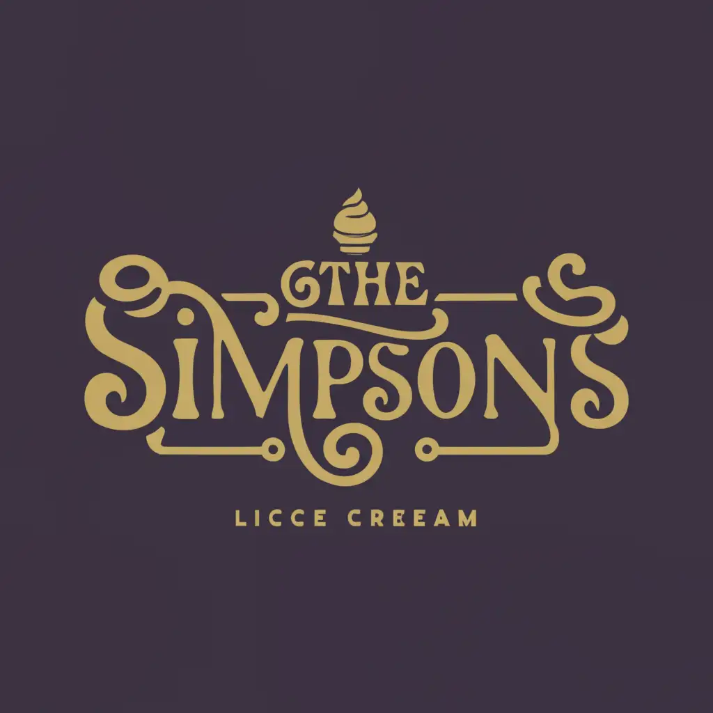 a logo design,with the text Simpsons, main symbol:Ice cream logo branding brief

The ice cream product is a luxurious offering, and the logo and colour scheme should match the premium aspect.

The logo will be used on individual ice cream tubs as well as retail shops signage and promotional material. Small detailed logo would not be as desirable as a simpler, larger text based logo. Although a text based logo is preferred, a symbol or abstract shape of colour may work too.

Having an ice cream cone or scoop is less desirable, where a unique elegant brand logo would be better.

The business is based in Moray, in the highlands of Scotland.
The product is all
Hand made / Hand crafted / Artisan / Traditional / Small batch / Old fashioned / Luxurious……

These words could be incorporated into a tagline alongside the basic logo.,Minimalistic,can be used in Sports Fitness industry,clear background