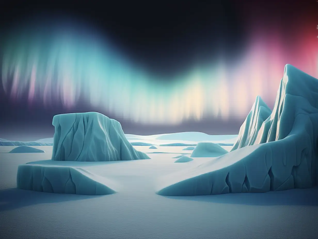 a majestic soft light colorful background in the north pole.  Dark background.