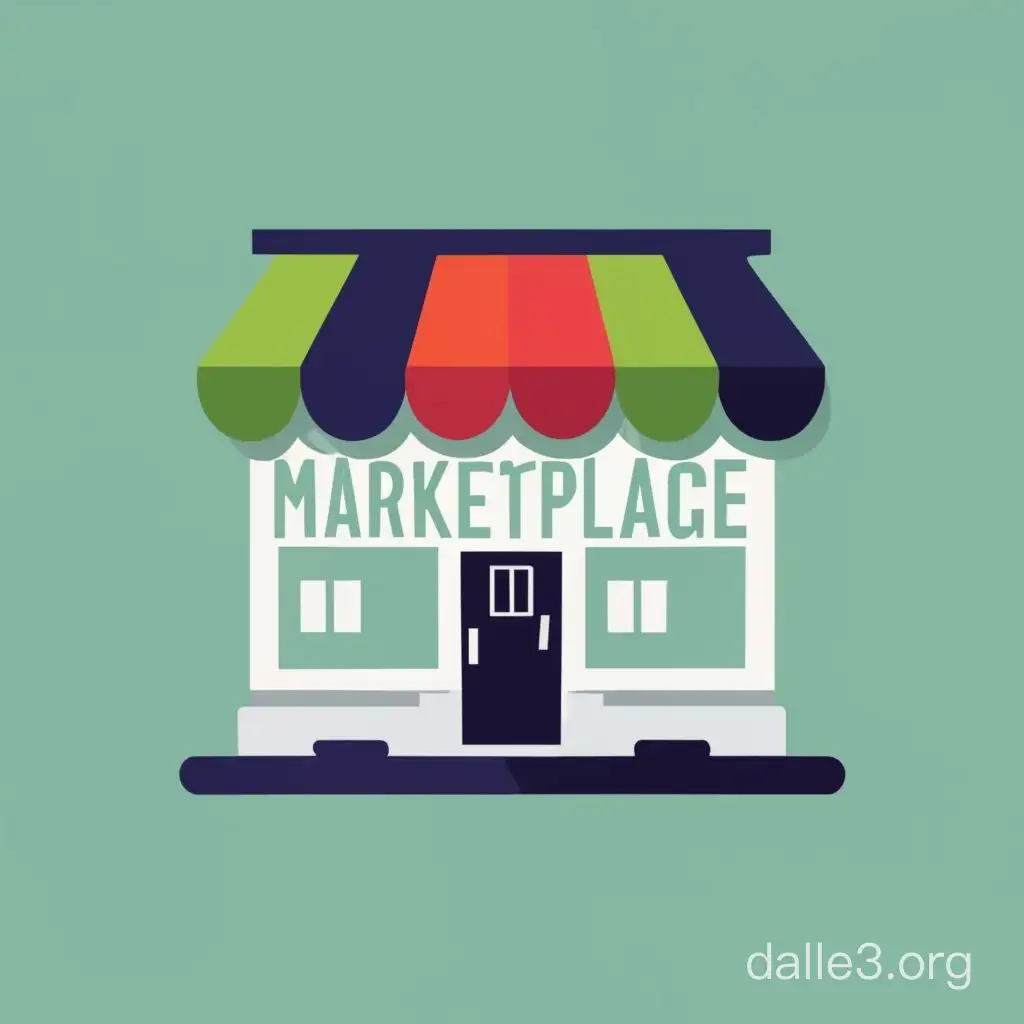 Simple vector logo of marketplace 