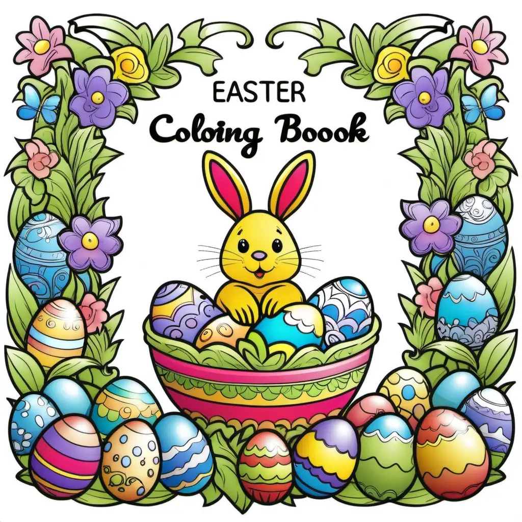 colored cover of coloring book easter