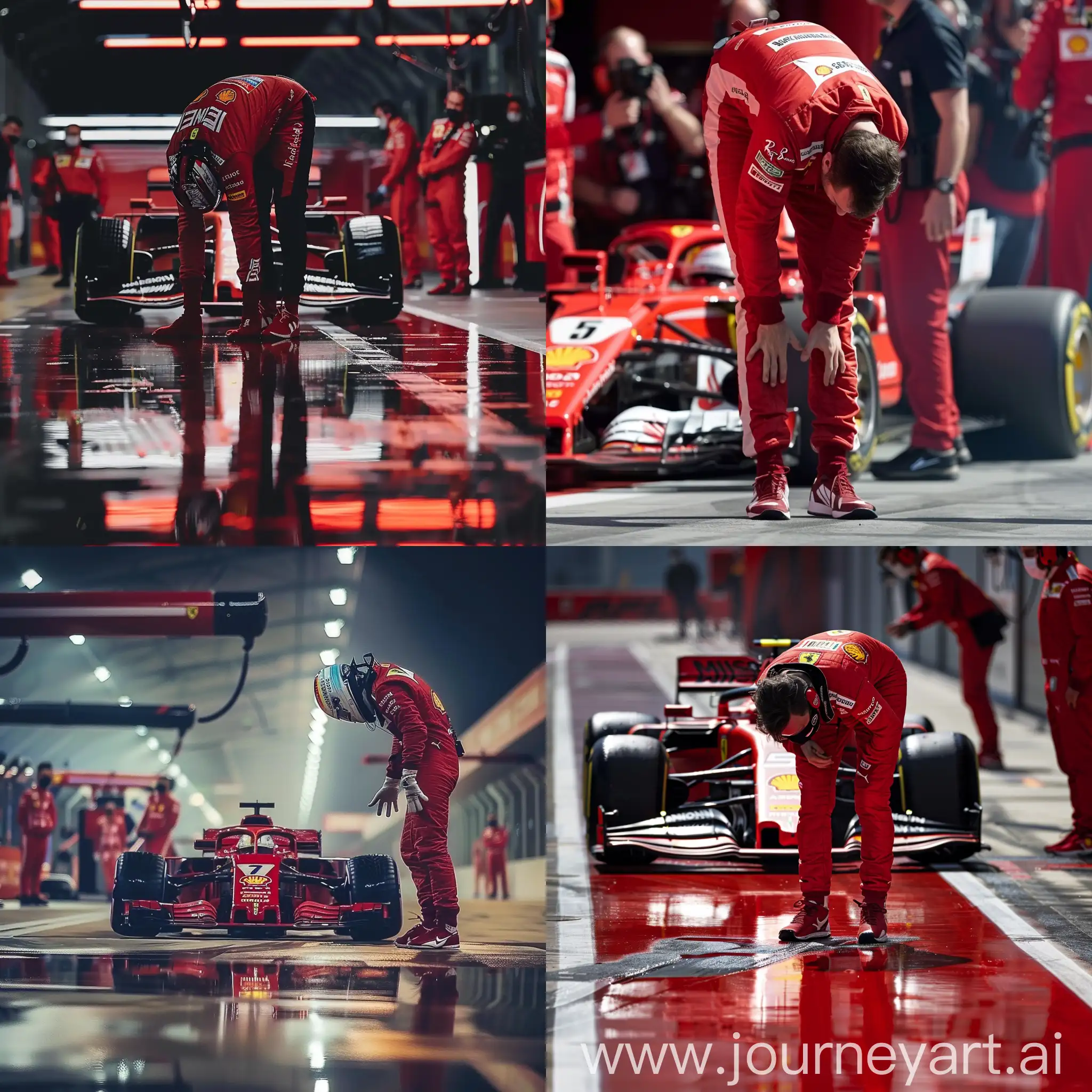 Sebastian-Vettel-Honoring-His-Racing-Car-with-a-Bow