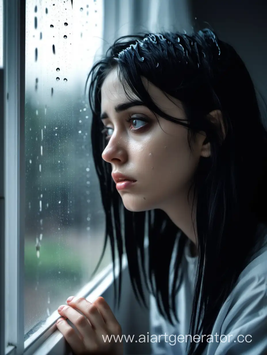 Lonely-Girl-Contemplating-Rainy-Day