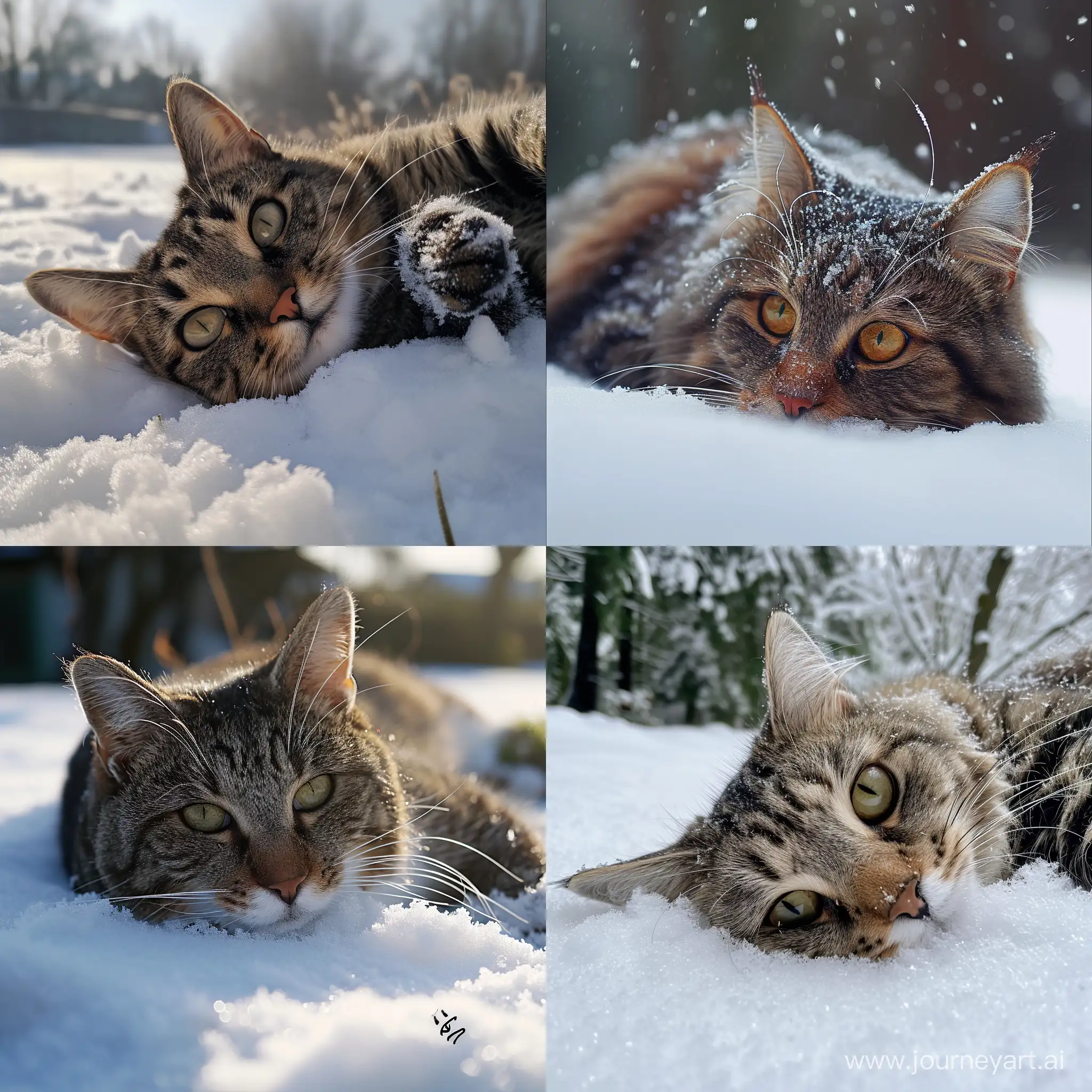 Adorable-Twix-Cat-Enjoying-a-Snowy-Day