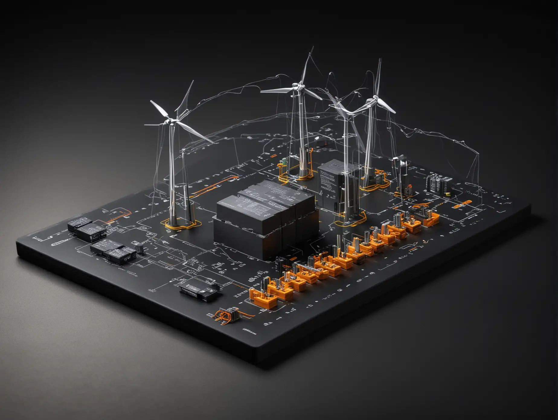 Smart Energy Model with Dynamic Power Source Optimization on Black Background