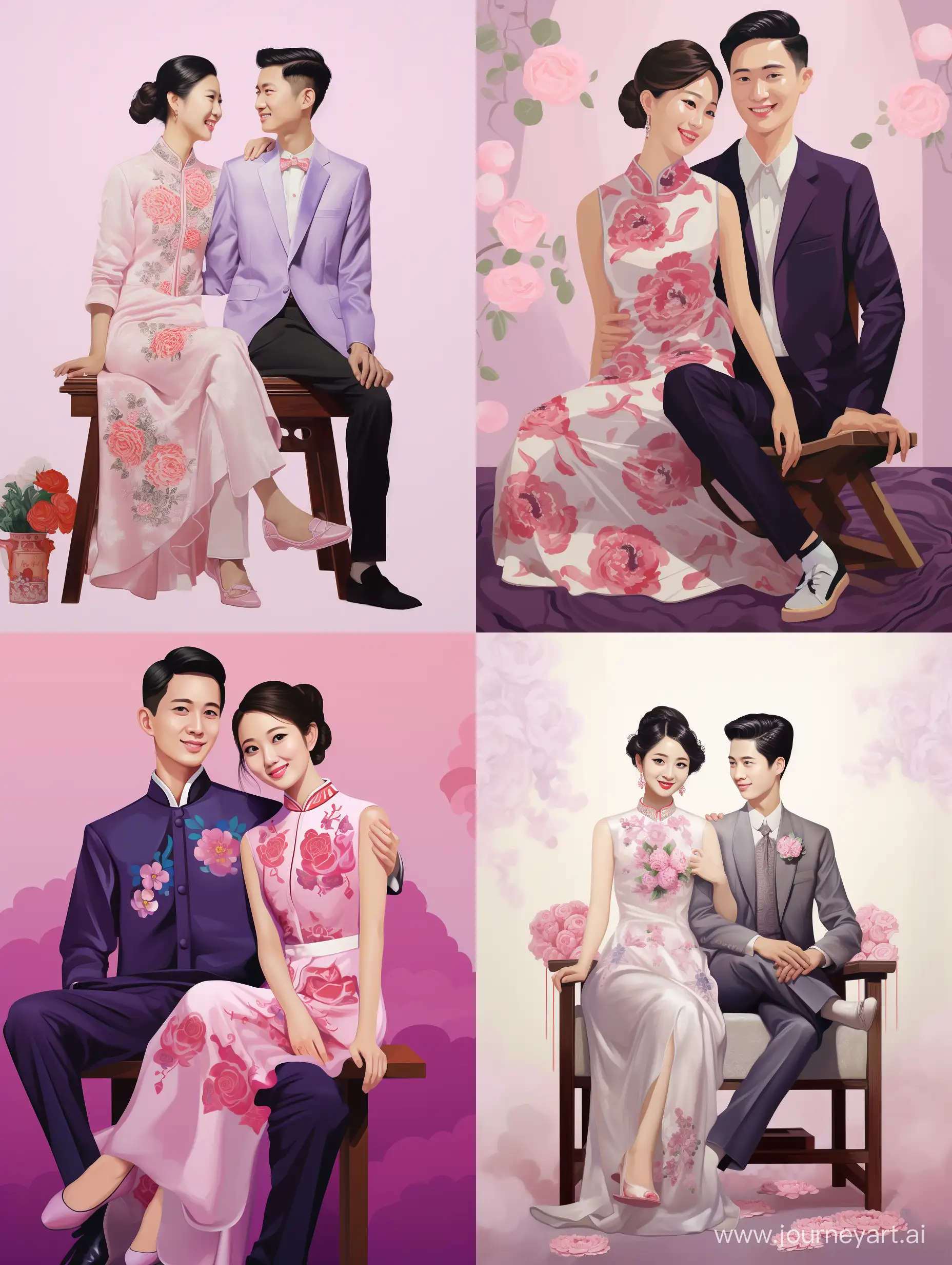 Joyful-Asian-Couple-in-Traditional-Wedding-Attire