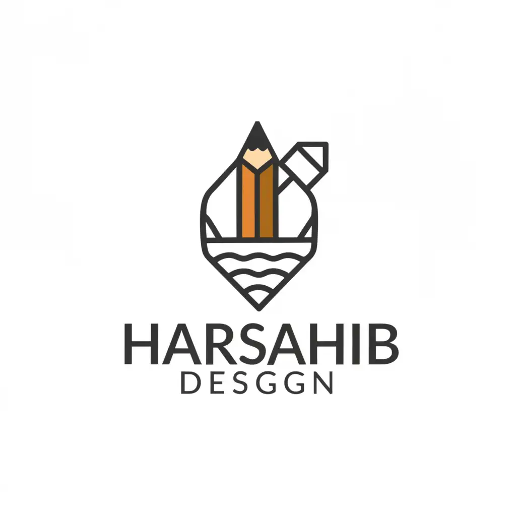 a logo design,with the text "harsahib design", main symbol:pencil,Moderate,clear background