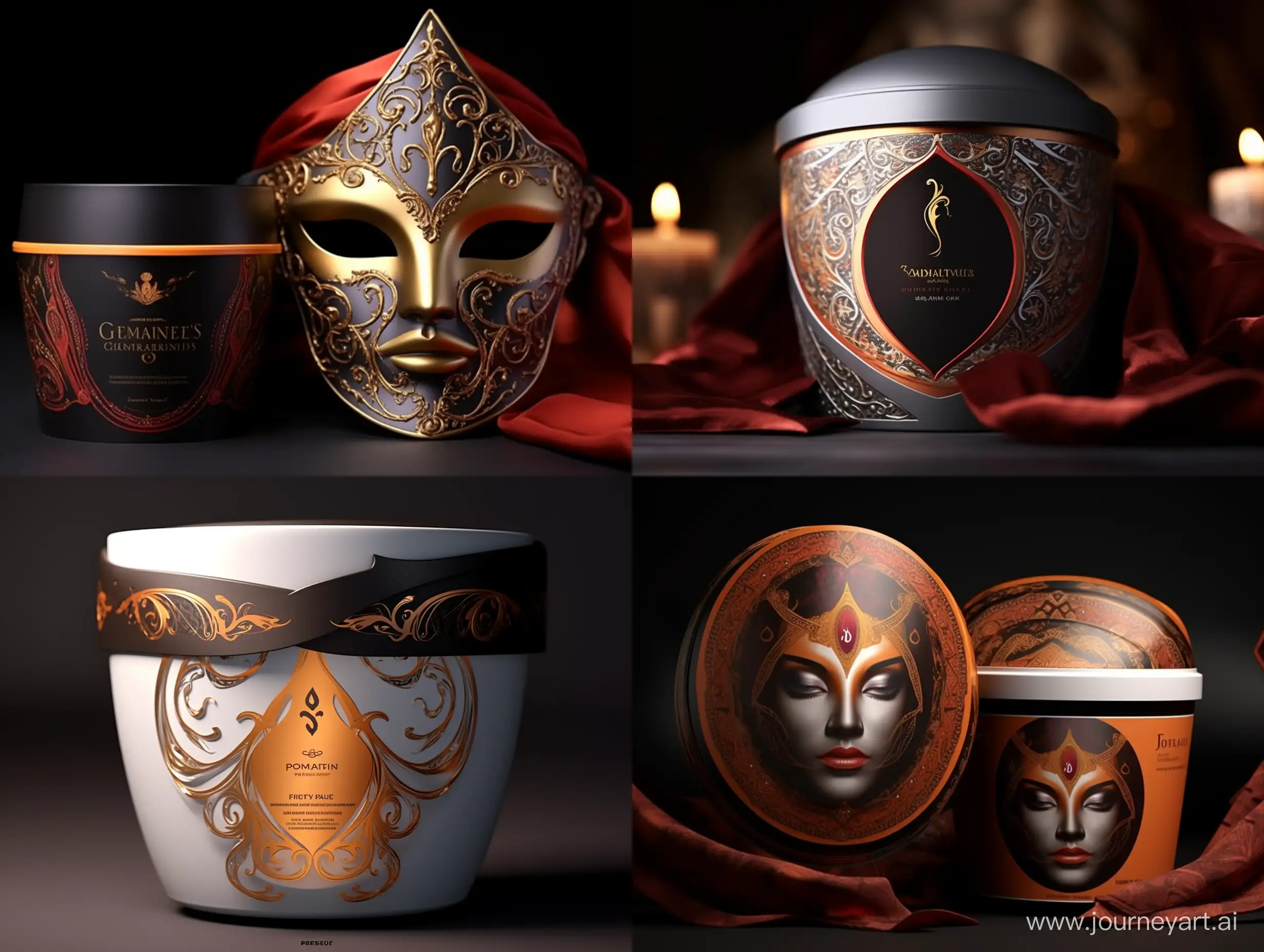 Luxurious-Packaging-Inspired-by-Persian-Helmet-for-Saffron-Ice-Cream