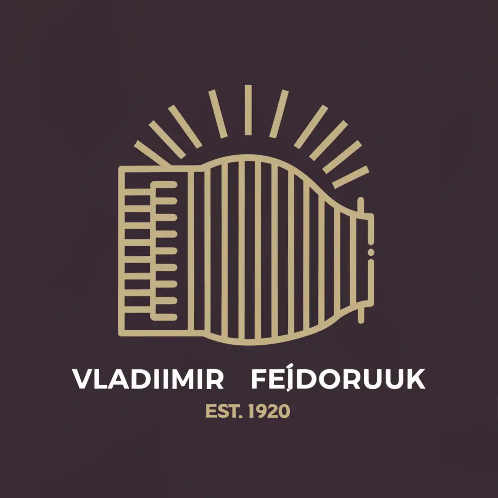 a logo design,with the text "Vladimir Fedoruk", main symbol:accordion,Moderate,be used in Entertainment industry,clear background