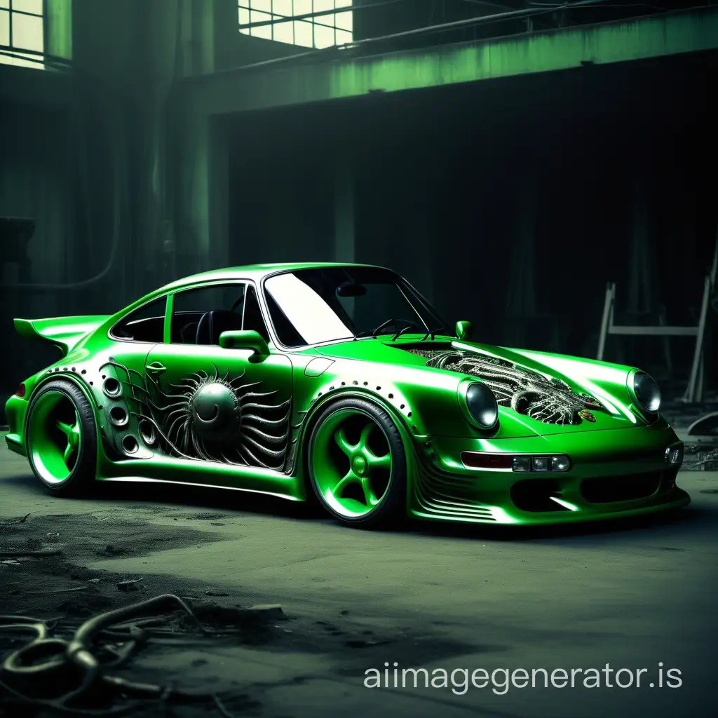 Green-Porsche-911-Pandem-in-Giger-Style