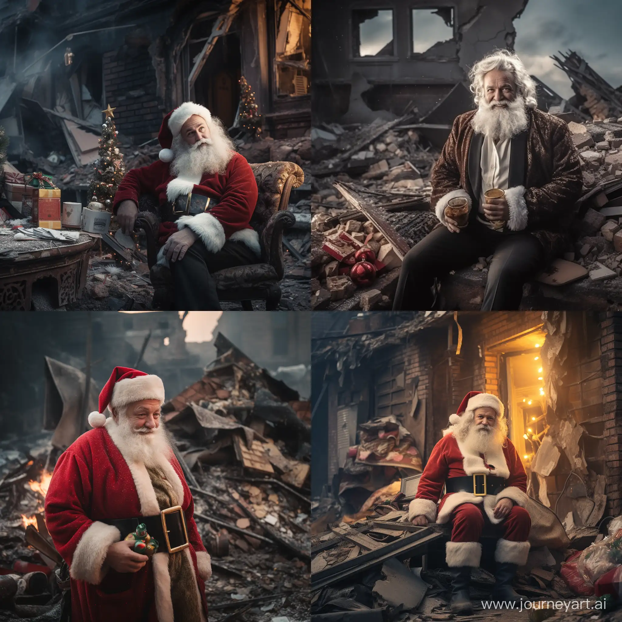 Christmas-Santa-Amidst-Ruins-Festive-Resilience