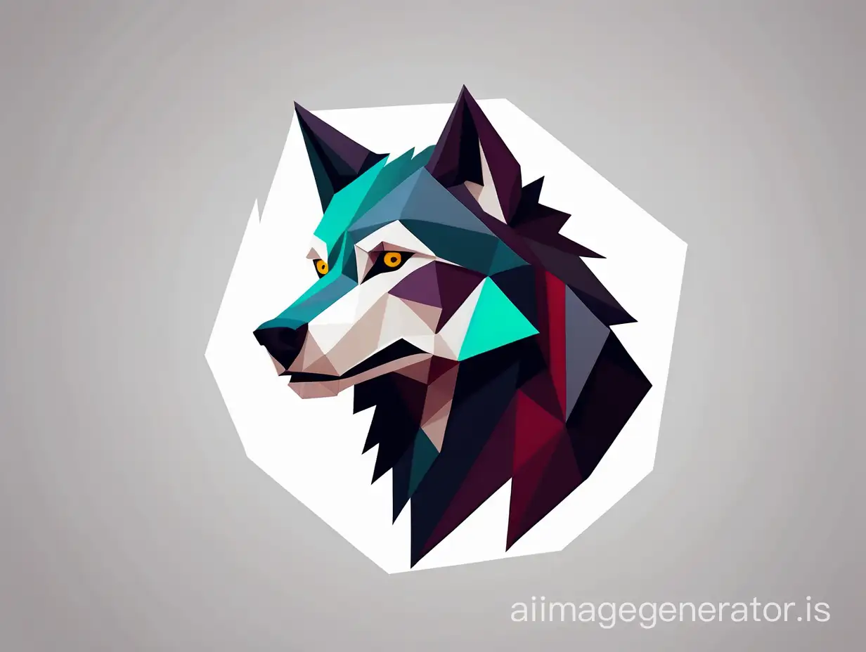 logo wolf simple lines polygon