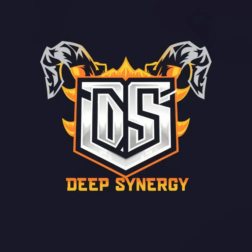 logo, D S e-sport logo, with the text "DEEP Synergy", typography