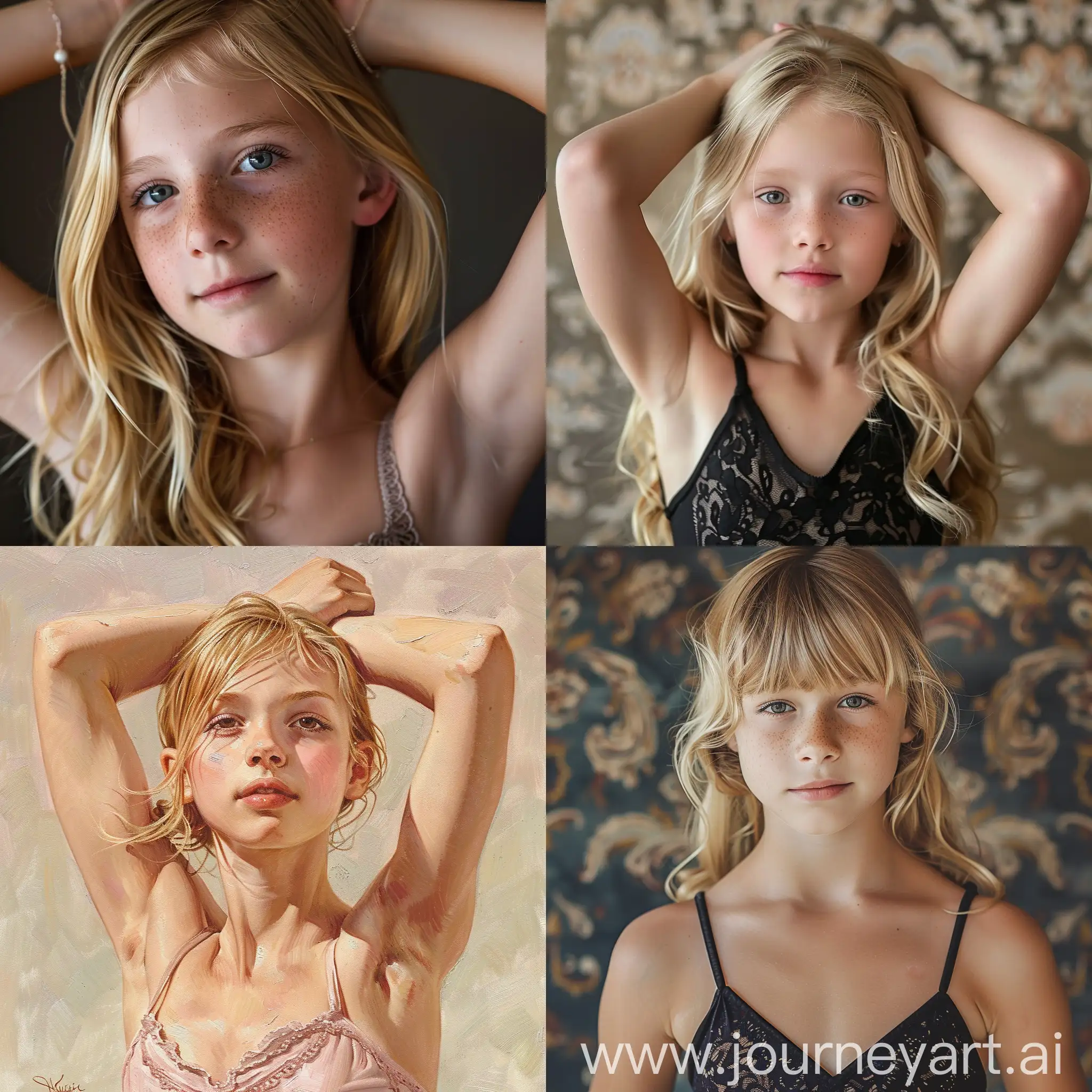 teenage ballet girl armpit blond hair slim