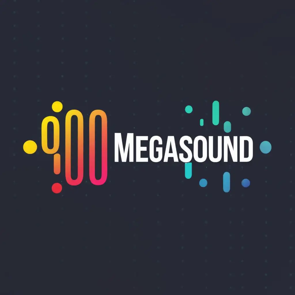 logo, tech, with the text "Megasound", typography