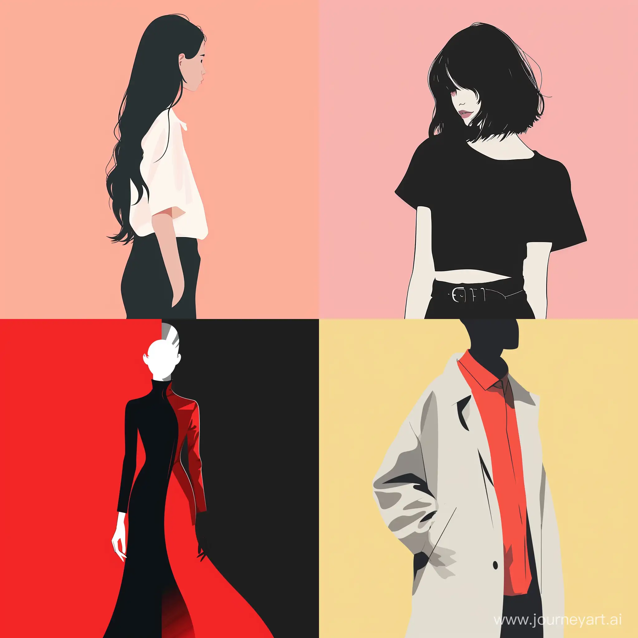 minimalist fashion design with anime