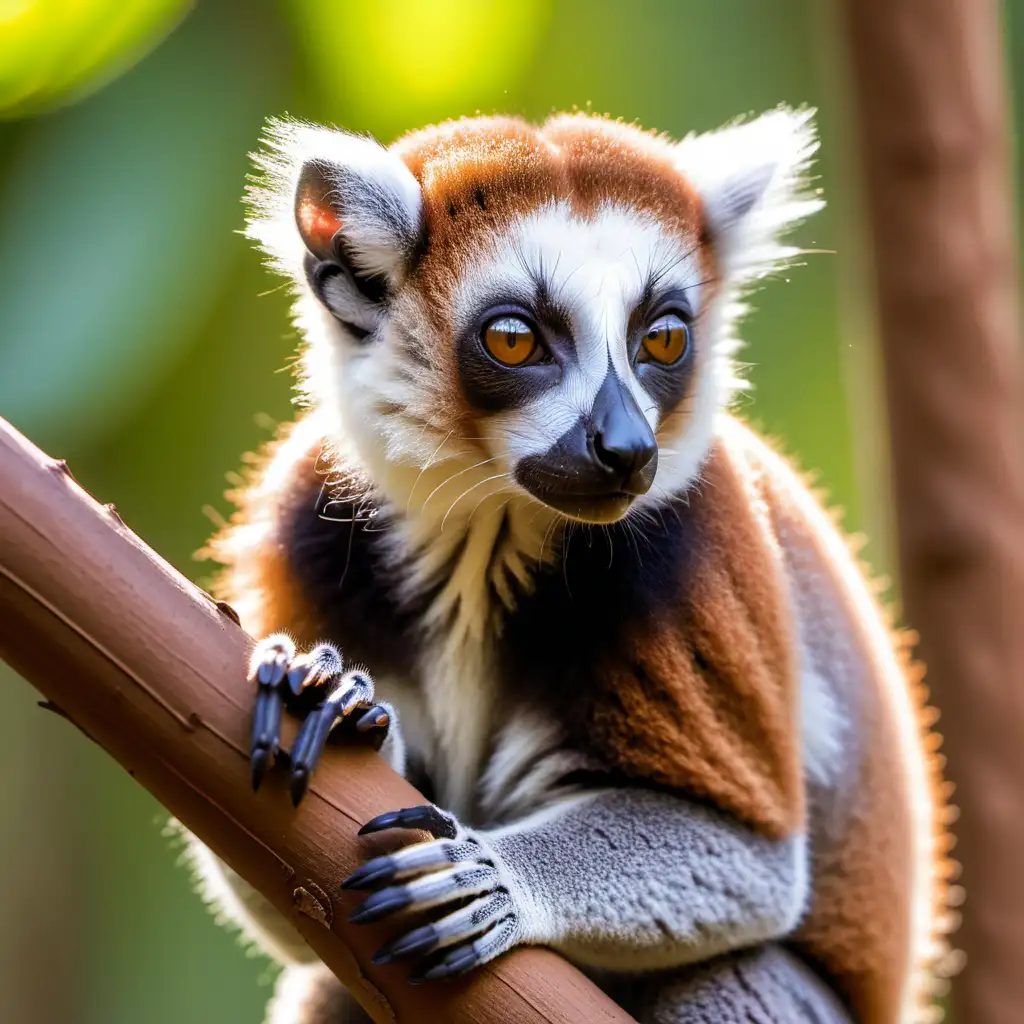 Lemurs in Lush Madagascar Forest Habitat