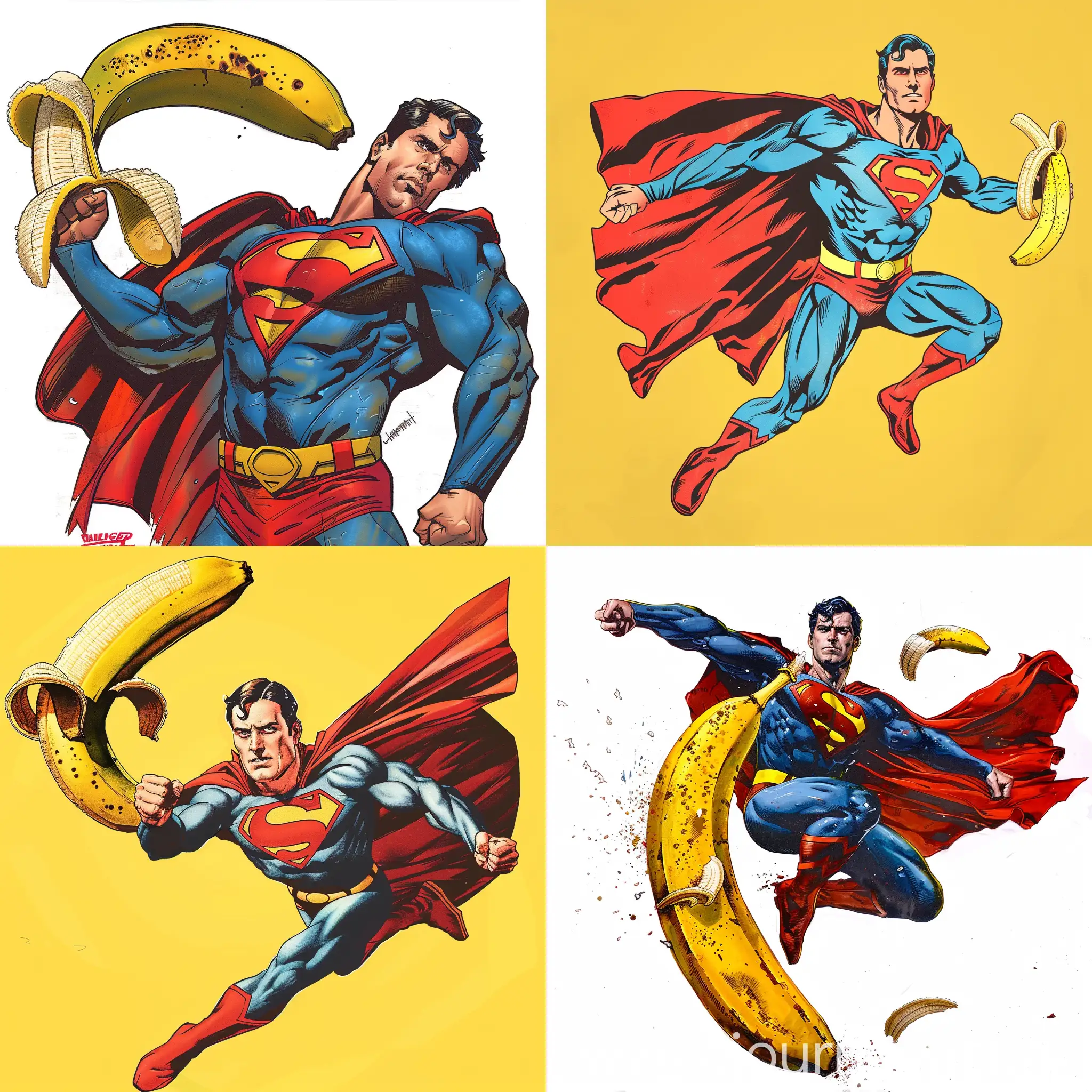 Vibrant-SupermanThemed-Banana-Art