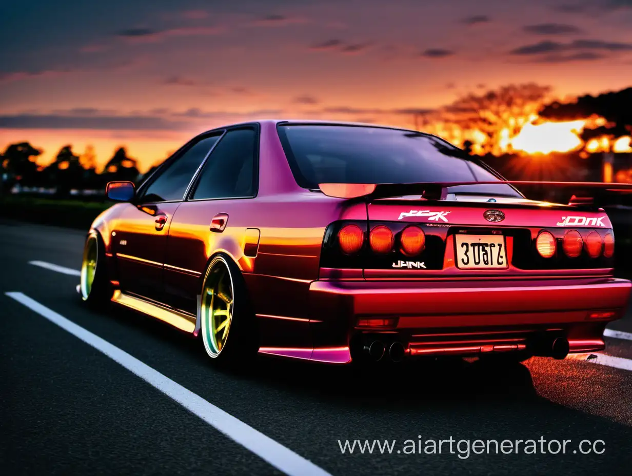 Japanese-Car-Sunset-Phonk-JDM-Aesthetics-in-the-Evening-Glow
