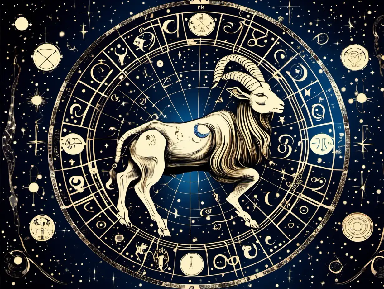 Capricorn Zodiac Symbol in Celestial Harmony