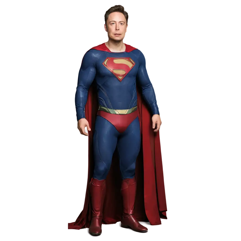 Elon musk dressed as a superman