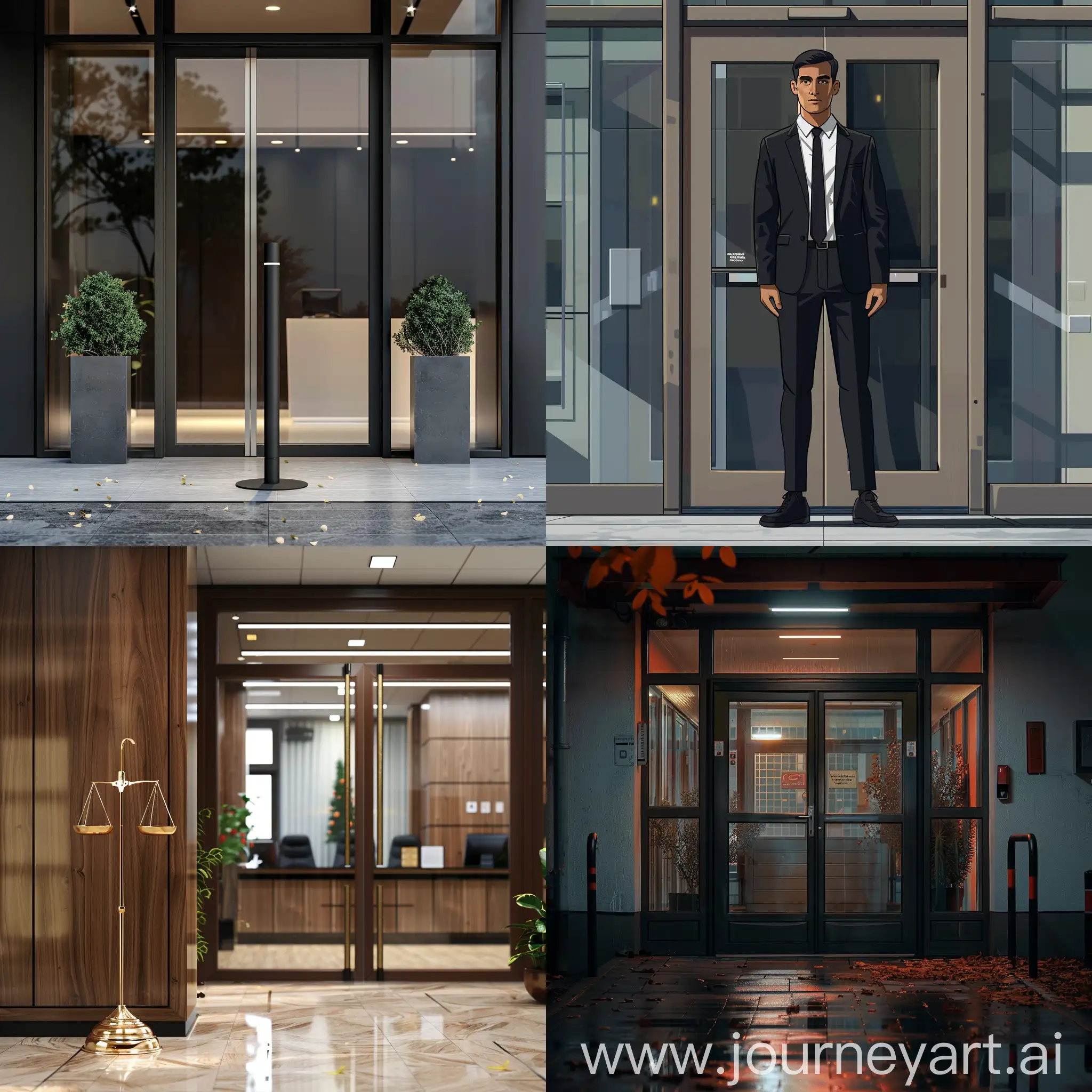 Penalty-Stand-at-Company-Office-Entrance-Detailed-Realistic-Perspective-Shot-in-High-Definition