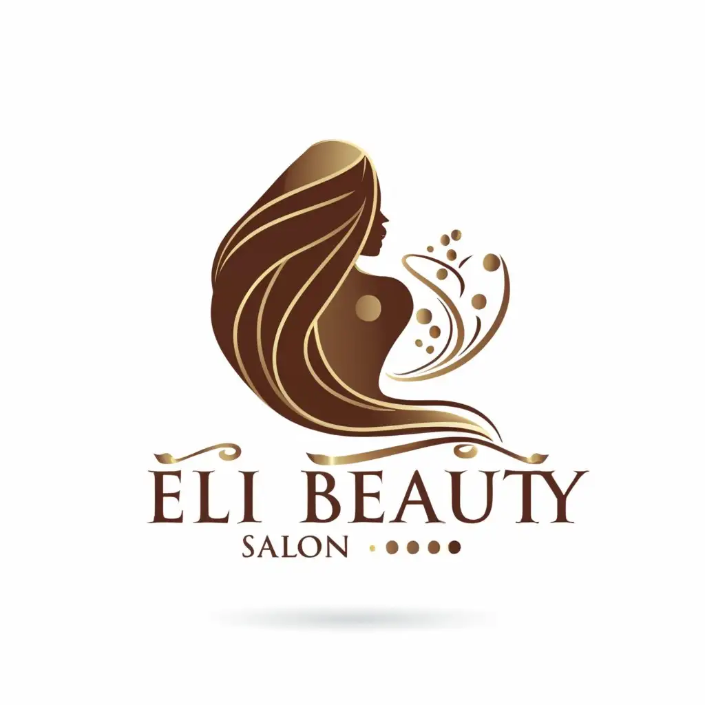 a logo design,with the text "Eli beauty salon", main symbol:Woman hair styling, relax, massage, hijama,complex,be used in Beauty Spa industry,clear background