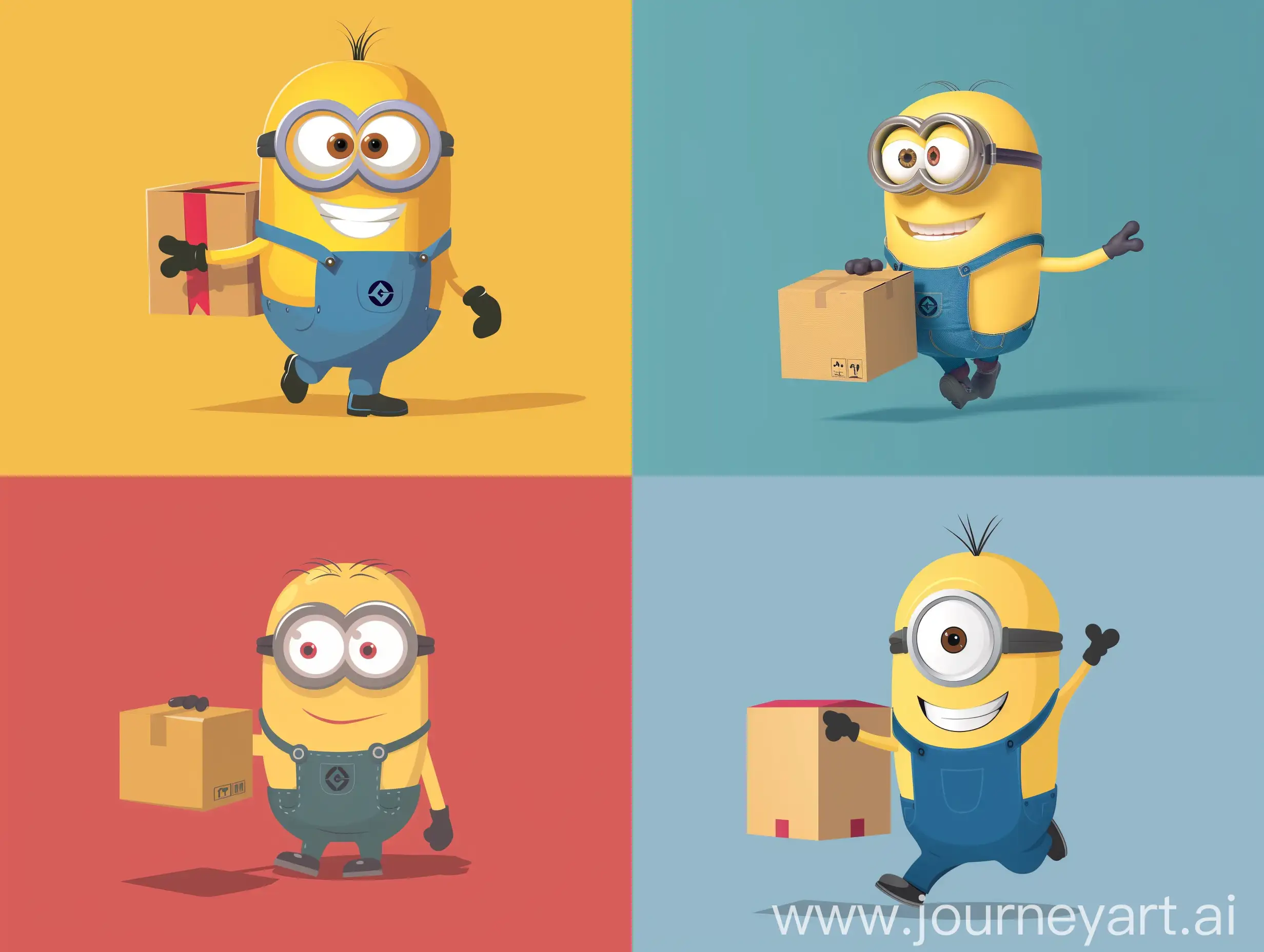 Minion-Carrying-Box-in-Flat-Design-2D-Style