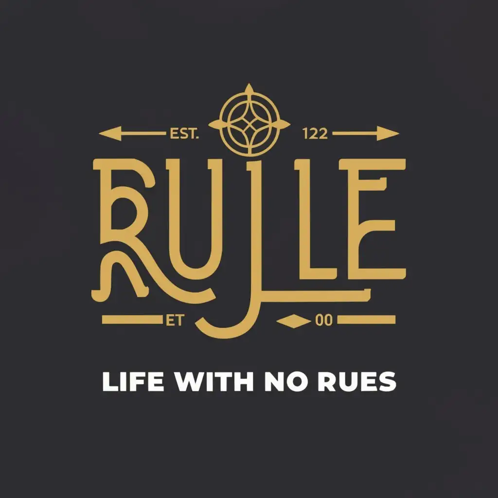 a logo design,with the text "RULE
WITH SLOGAN = LIFE WITH NO RULES", main symbol:CREATIVE CLASSIC SYMBOLS,Moderate,clear background