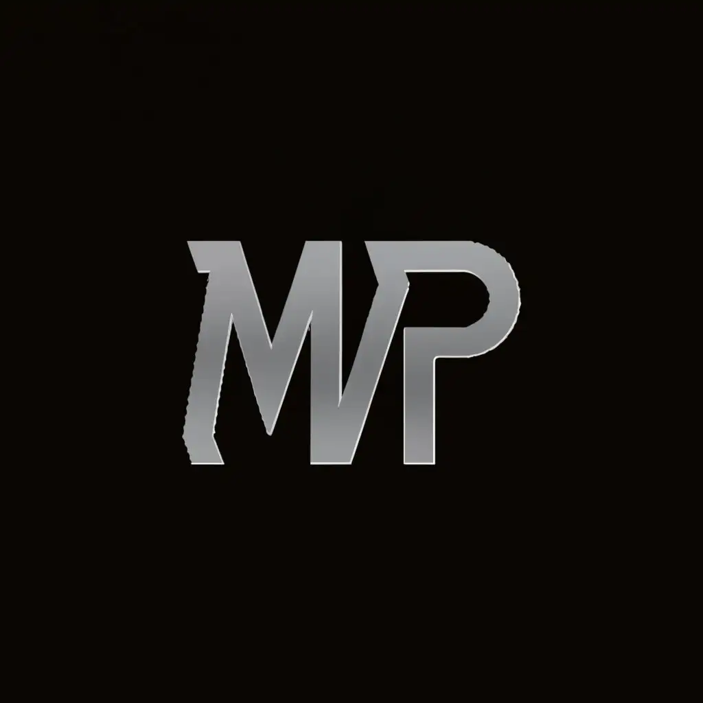 a logo design,with the text "MP", main symbol:Devil's alphabet, silver color,Moderate,clear background