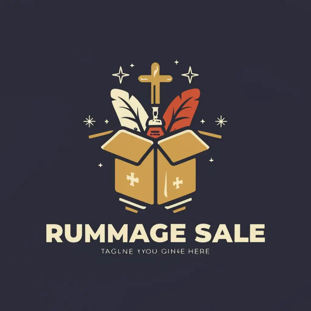 a logo design,with the text "Rummage Sale", main symbol:Box, be used in Religious industry