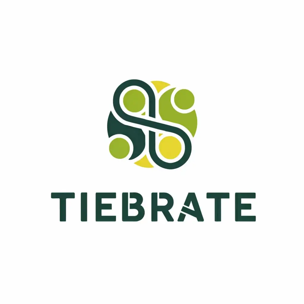 a logo design,with the text "Tiebrate", main symbol:Tennis ball, raquet, tennis court,Moderate,be used in Sports Fitness industry,clear background