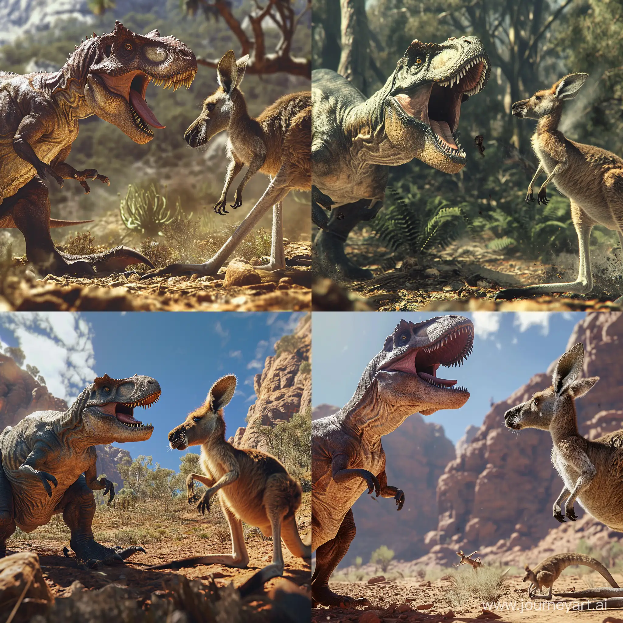 Epic-Dinosaur-vs-Kangaroo-Battle-in-Unreal-Engine-Panorama