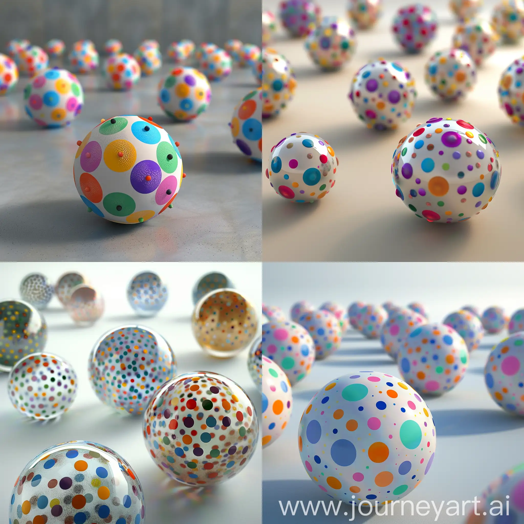 Colorful-Dotted-Spheres-Pattern-on-Plain-Surface